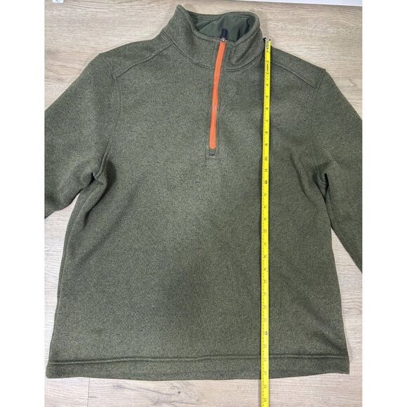 GH Bass Co Green Orange Quarter Zip Pullover Sweater Mens Size XL - Picture 5 of 6